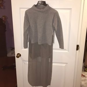ZARA Grey high-low sweater